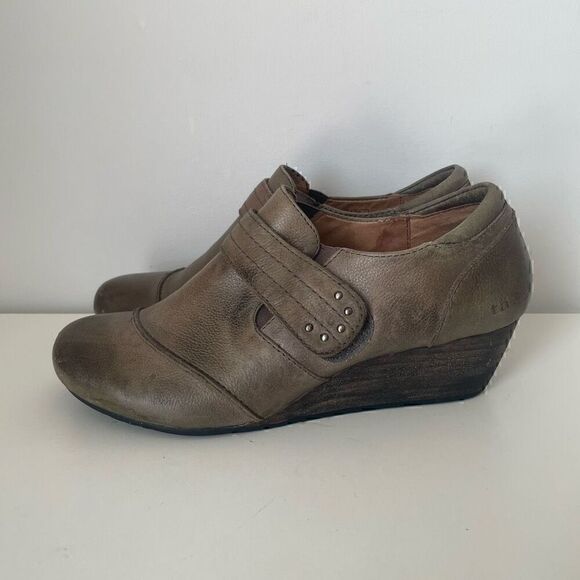 Taos Wedge Shoes Booties Size 9 Tan Leather Casual Slip On Comfort SPLURGE - Picture 3 of 11